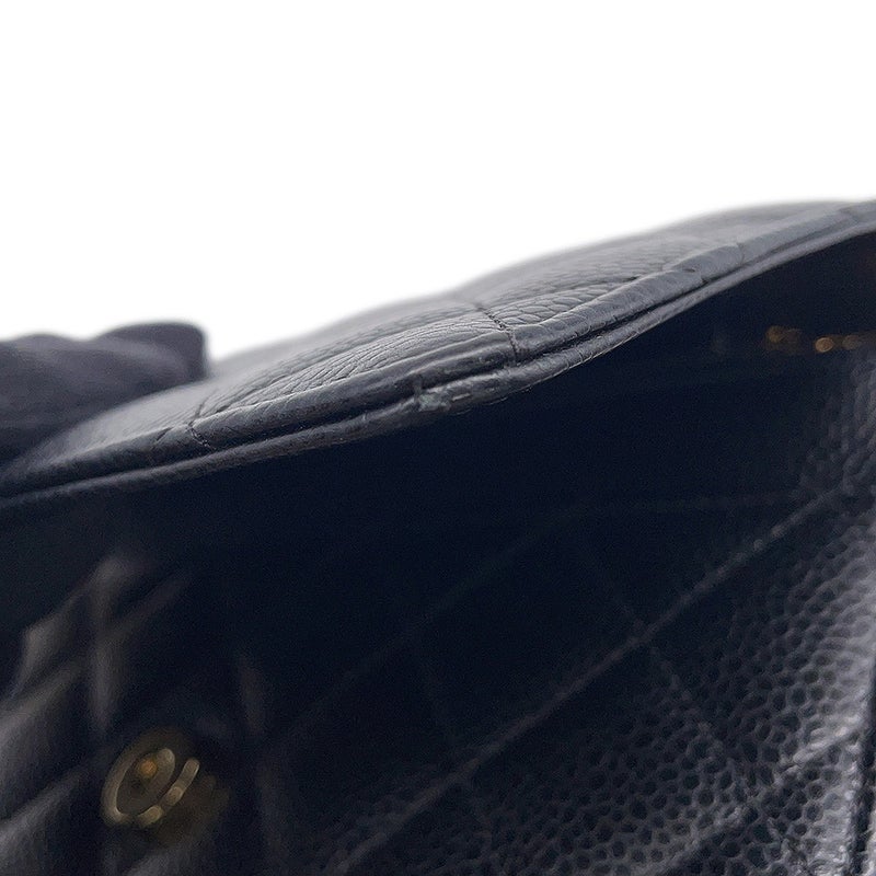 シャネル チェーンウォレット クラシック マトラッセ ココマーク キャビアスキン AP0250 CHANEL 財布 ブラック 黒