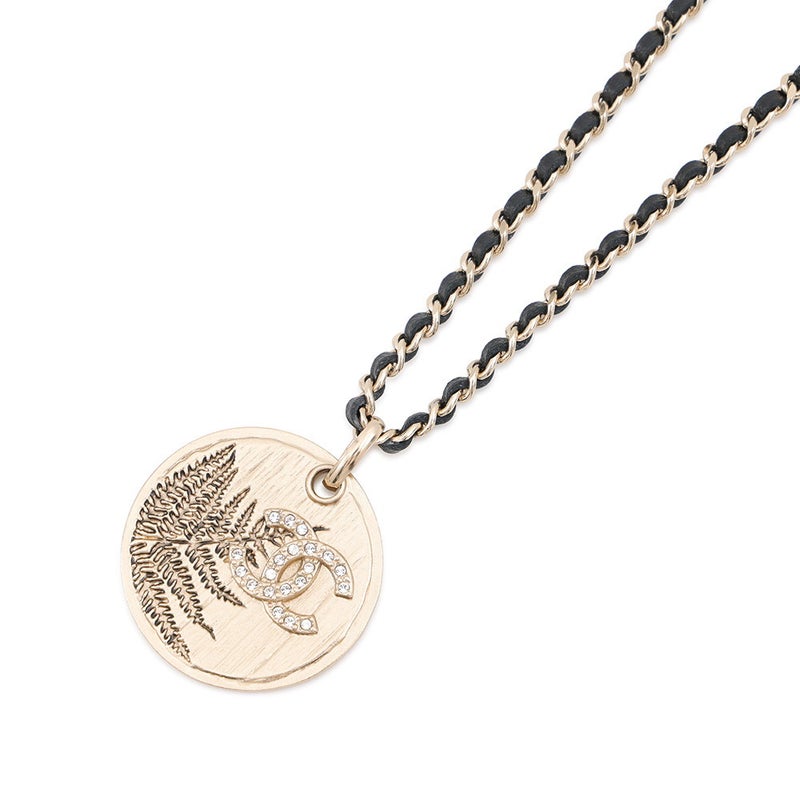 シャネル ネックレス ココマーク ラインストーン ラウンド コイン A22 K CHANEL アクセサリー