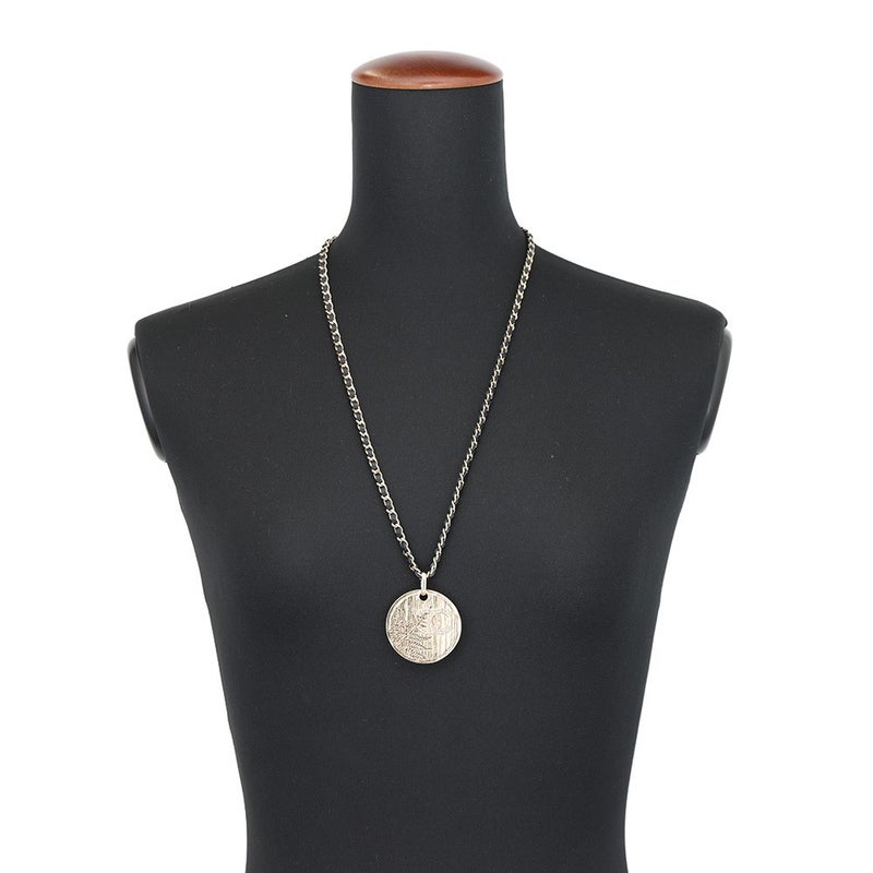 シャネル ネックレス ココマーク ラインストーン ラウンド コイン A22 K CHANEL アクセサリー