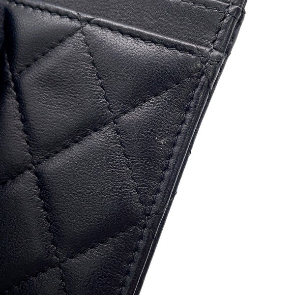 シャネル チェーンカードケース マトラッセ ココマーク ラムスキン AP0711 CHANEL パスケース 黒