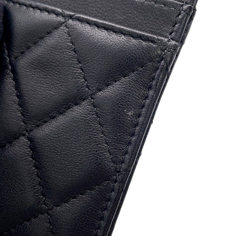 シャネル チェーンカードケース マトラッセ ココマーク ラムスキン AP0711 CHANEL パスケース 黒