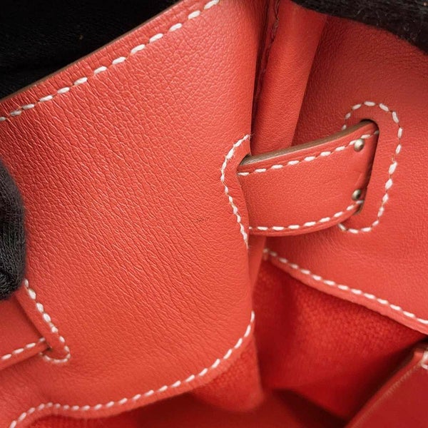 エルメス バーキン35 ギリーズ サンギーヌ/エクリュ/シルバー金具 トワルアッシュ/スイフト □R刻印