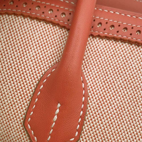 エルメス バーキン35 ギリーズ サンギーヌ/エクリュ/シルバー金具 トワルアッシュ/スイフト □R刻印