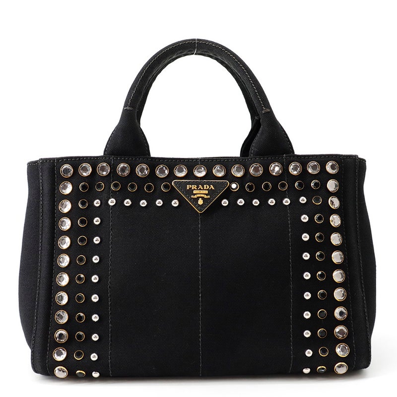 プラダ トートバッグ カナパ ビジュー CANAPA キャンバス B24390 PRADA 黒