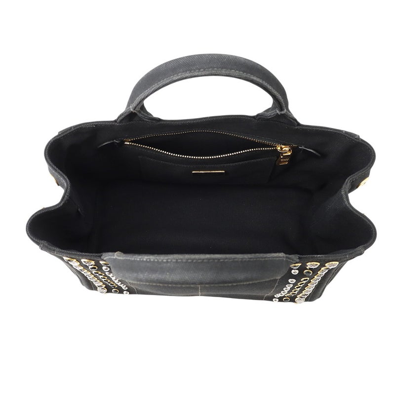 プラダ トートバッグ カナパ ビジュー CANAPA キャンバス B24390 PRADA 黒