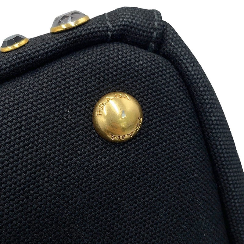 プラダ トートバッグ カナパ ビジュー CANAPA キャンバス B24390 PRADA 黒