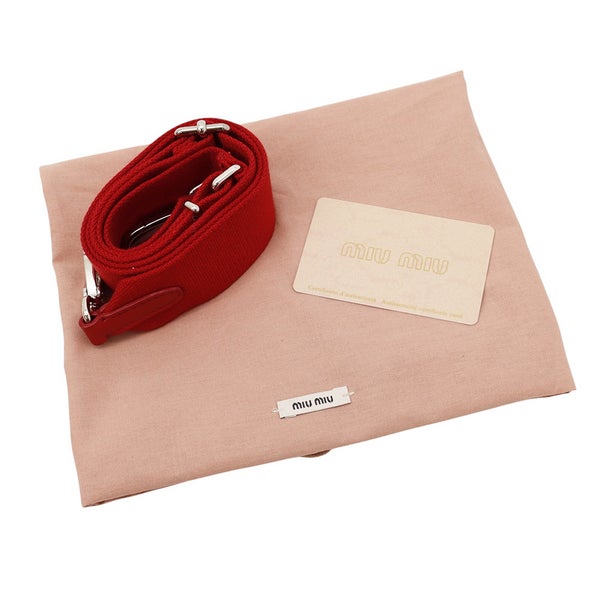 ミュウミュウ ハンドバッグ イントレッチオ レザー/キャンバス 5BA077 Miu Miu 2wayショルダーバッグ 白