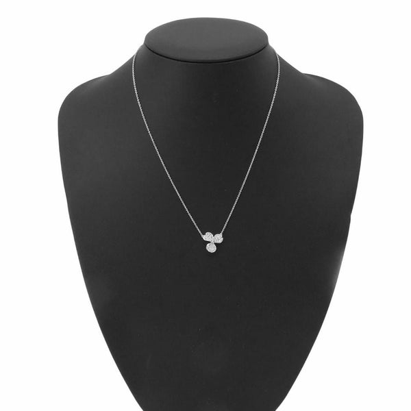 ティファニー ネックレス ペーパーフラワー パヴェ ダイヤモンド 0.26ct Pt950プラチナ Tiffany&Co. クローバーモチーフ
