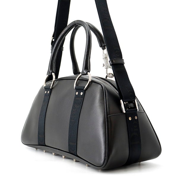 クリスチャン・ディオール ハンドバッグ ハードコア ラインストーン Christian Dior ２wayショルダー 黒