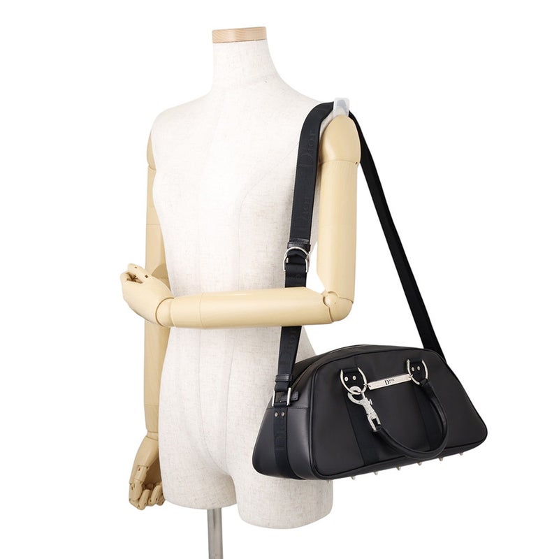 クリスチャン・ディオール ハンドバッグ ハードコア ラインストーン Christian Dior ２wayショルダー 黒
