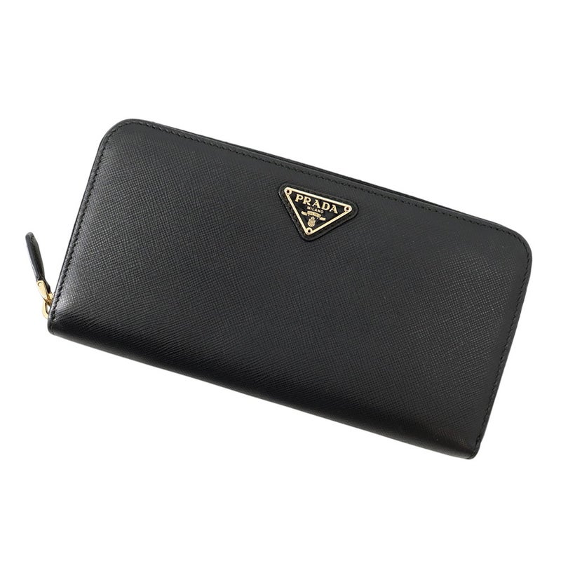 プラダ 長財布 サフィアーノ トライアングル ロゴ 1ML506 PRADA 財布 黒