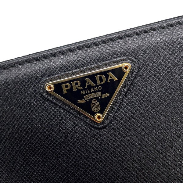 プラダ 長財布 サフィアーノ トライアングル ロゴ 1ML506 PRADA 財布 黒