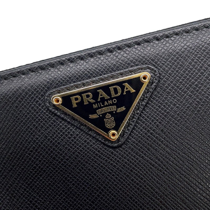 プラダ 長財布 サフィアーノ トライアングル ロゴ 1ML506 PRADA 財布 黒