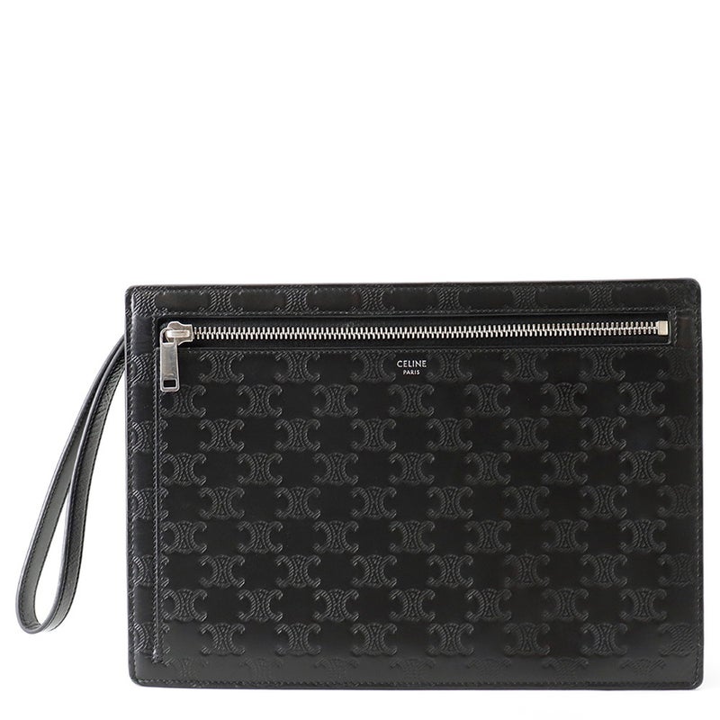 セリーヌ クラッチバッグ トリオンフ カーフスキン 10N823FQD CELINE バッグ メンズ 黒