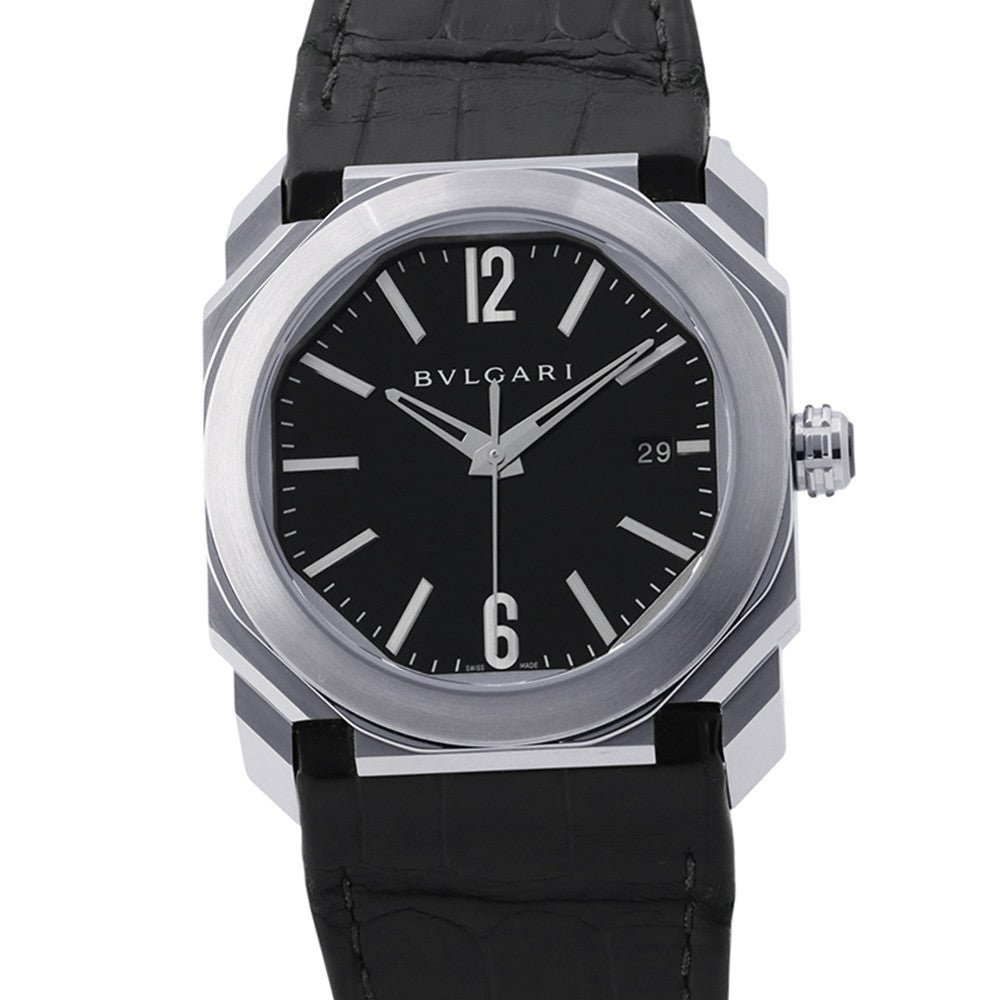 ブルガリ 【BVLGARI】 オクトソロテンポ BG038S メンズ ブラック ブルガリ オクト ソロテンポ デイト BGO38S BVLGARI 腕時計 黒文字盤