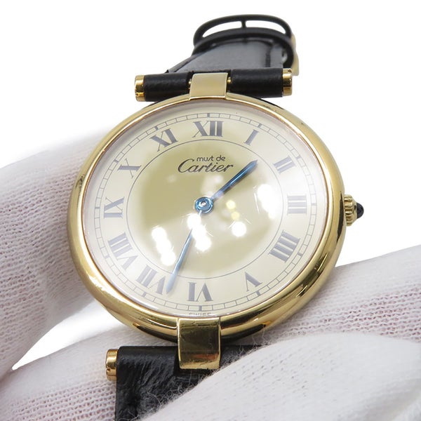 カルティエ マスト ヴァンドーム LM ヴェルメイユ W1001853 Cartier 腕時計 アイボリー文字盤