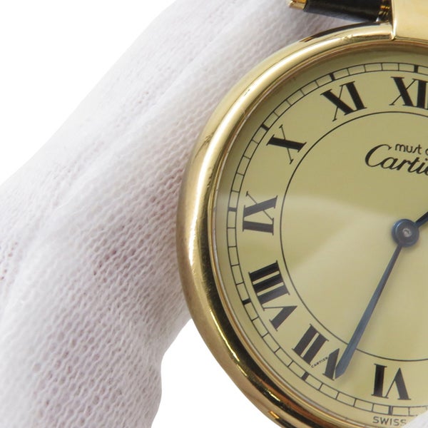 カルティエ マスト ヴァンドーム LM ヴェルメイユ W1001853 Cartier 腕時計 アイボリー文字盤