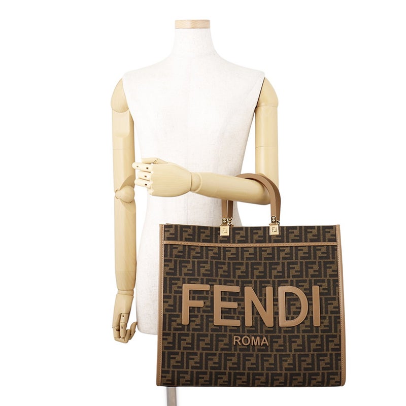 フェンディ トートバッグ サンシャイン ラージ ズッカ キャンバス/レザー 8BH372 FENDI