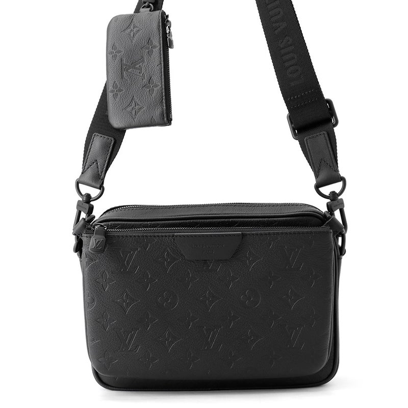 ルイヴィトン ショルダーバッグ モノグラム・シャドウ トリオ・メッセンジャー M26713 LOUIS VUITTON ブラック 黒