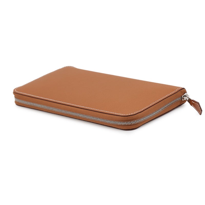 エルメス 長財布 アザップロング シルクイン ゴールド/シルバー金具 エプソン W刻印 HERMES 財布