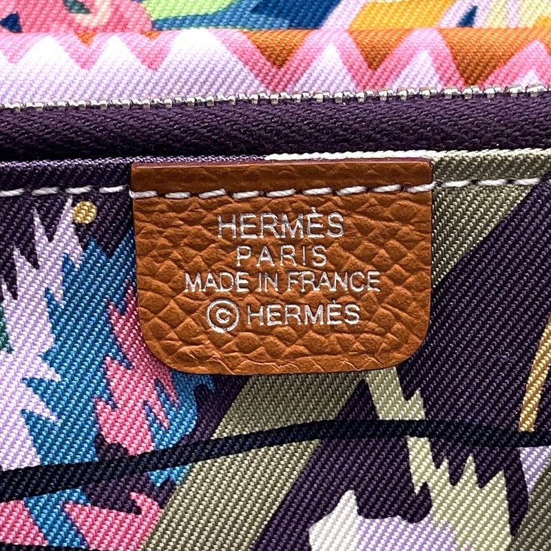 エルメス 長財布 アザップロング シルクイン ゴールド/シルバー金具 エプソン W刻印 HERMES 財布
