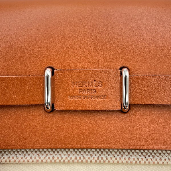 エルメス ショルダーバッグ エールバッグジップ ミニ エクリュ/ゴールド/シルバー金具 トワルアッシュ/ヴァッシュハンター K刻印 HERMES