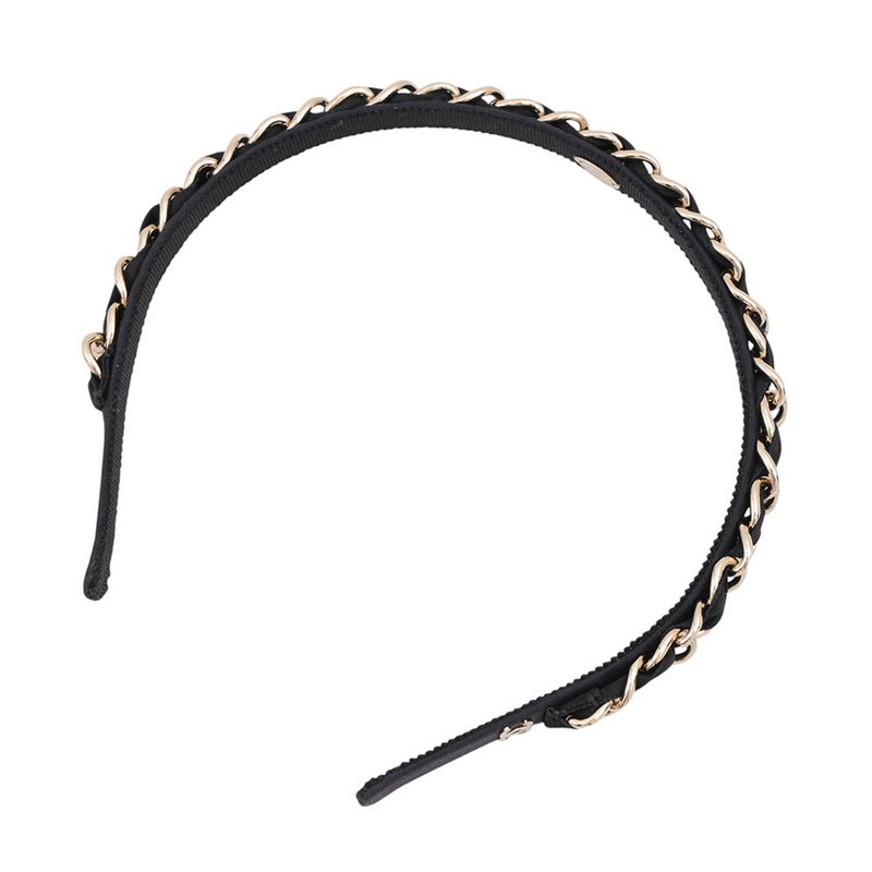 シャネル カチューシャ ココマーク シルク 26C AAB860 CHANEL ヘアアクセサリー 黒