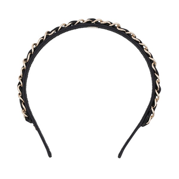 シャネル カチューシャ ココマーク シルク 26C AAB860 CHANEL ヘアアクセサリー 黒