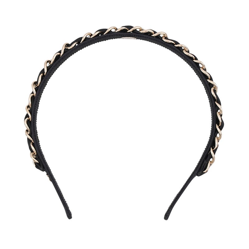 シャネル カチューシャ ココマーク シルク 26C AAB860 CHANEL ヘアアクセサリー 黒