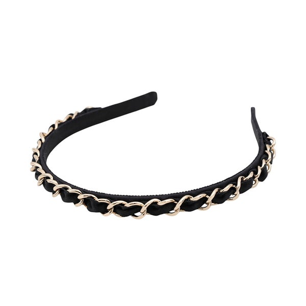 シャネル カチューシャ ココマーク シルク 26C AAB860 CHANEL ヘアアクセサリー 黒