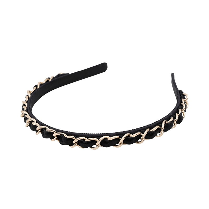 シャネル カチューシャ ココマーク シルク 26C AAB860 CHANEL ヘアアクセサリー 黒