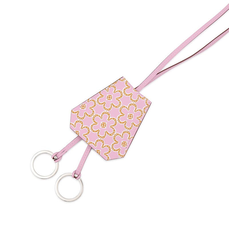 エルメス ロングネックレス クロシェット ラッキー・デイジー モーヴシルベストル/キュイーブル/ホワイト/シルバー金具 B刻印