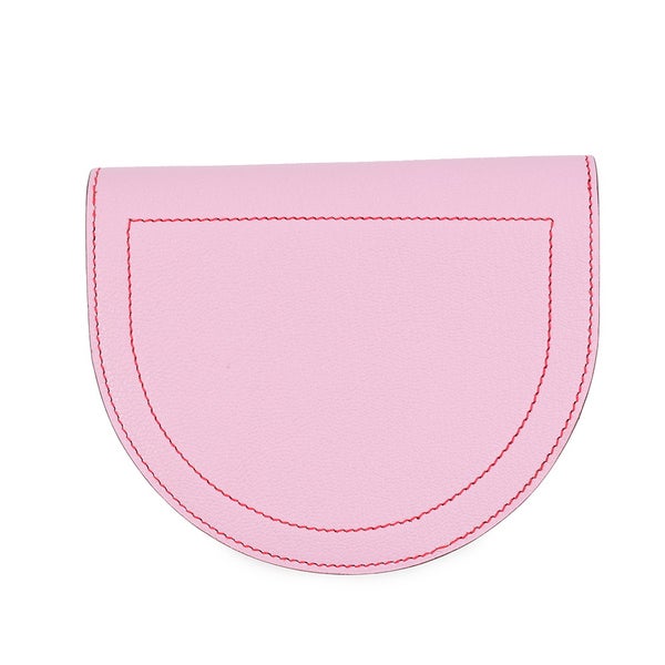 エルメス 二つ折り財布 インザループ コンパクト モーヴシルベストル/ルージュクー/シルバー金具 シェブルミゾル D刻印 財布