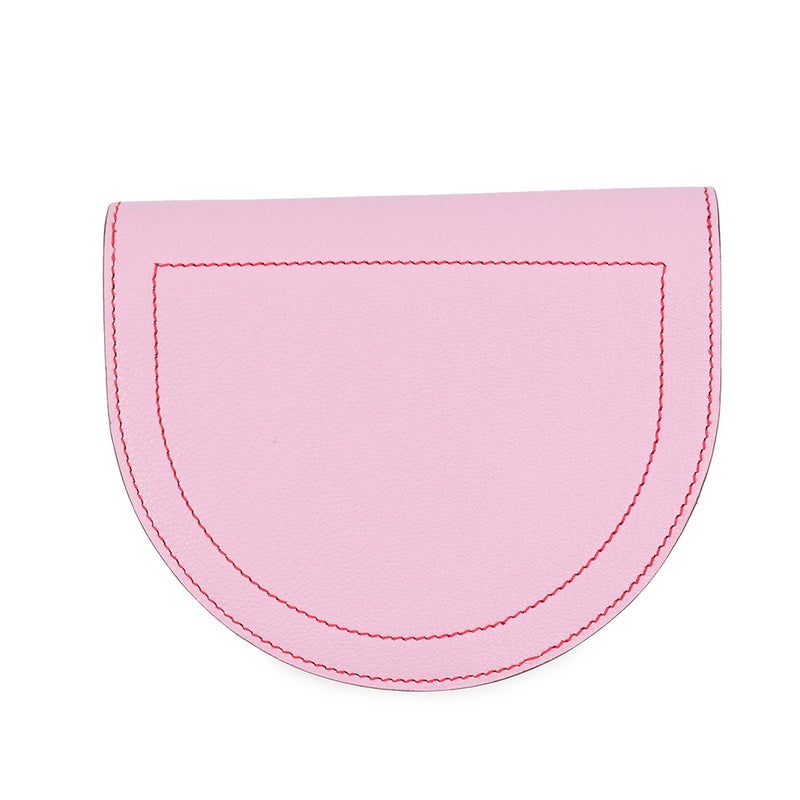 エルメス 二つ折り財布 インザループ コンパクト モーヴシルベストル/ルージュクー/シルバー金具 シェブルミゾル D刻印 財布