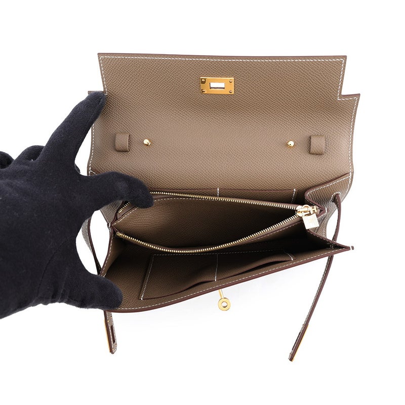 エルメス ケリーウォレット ロング トゥーゴー エトゥープ/ゴールド金具 エプソン G刻印 財布