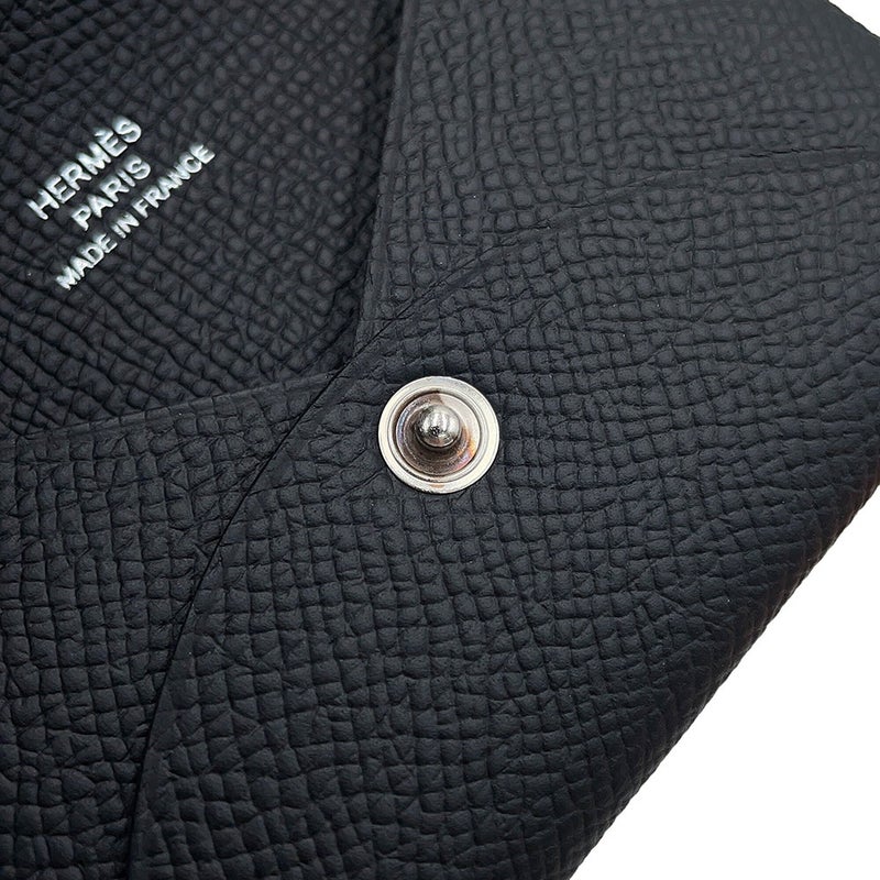 エルメス カードケース カルヴィ ブラック エプソン U刻印 HERMES 名刺入れ 黒