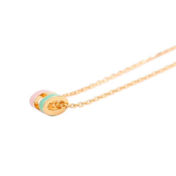 エルメス ネックレス ミニ・ポップアッシュ ロカバール マラバル ヴェール/ローズ/ゴールド金具 HERMES アクセサリー