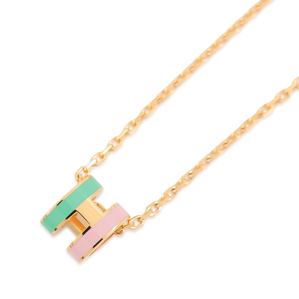 エルメス ネックレス ミニ・ポップアッシュ ロカバール マラバル ヴェール/ローズ/ゴールド金具 HERMES アクセサリー