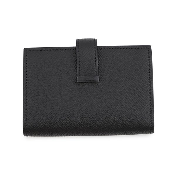 エルメス カードケース ベアン ミニ ブラック/シルバー金具 エプソン B刻印 HERMES 名刺入れ 黒