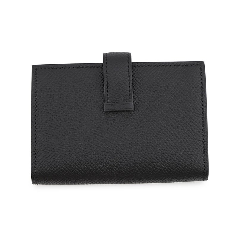 エルメス カードケース ベアン ミニ ブラック/シルバー金具 エプソン B刻印 HERMES 名刺入れ 黒