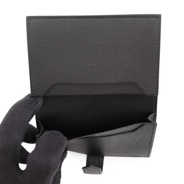 エルメス カードケース ベアン ミニ ブラック/シルバー金具 エプソン B刻印 HERMES 名刺入れ 黒