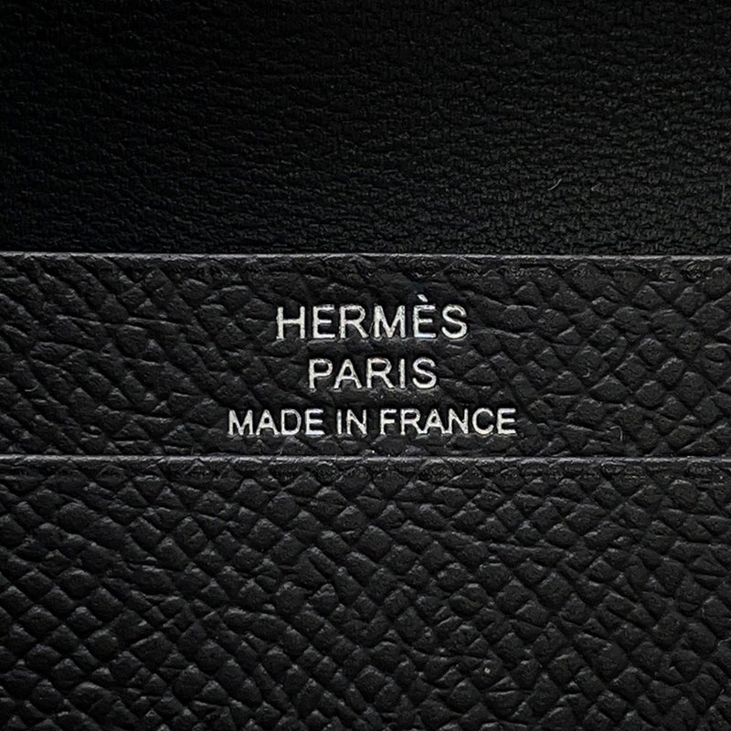 エルメス カードケース ベアン ミニ ブラック/シルバー金具 エプソン B刻印 HERMES 名刺入れ 黒