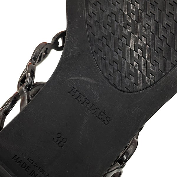 エルメス サンダル アイランド ラバー レディースサイズ38 HERMES 靴 黒