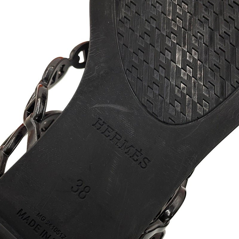 エルメス サンダル アイランド ラバー レディースサイズ38 HERMES 靴 黒