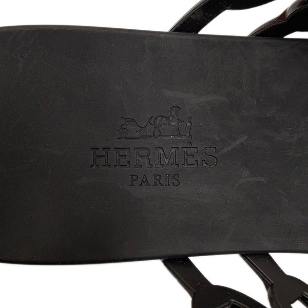 エルメス サンダル アイランド ラバー レディースサイズ38 HERMES 靴 黒