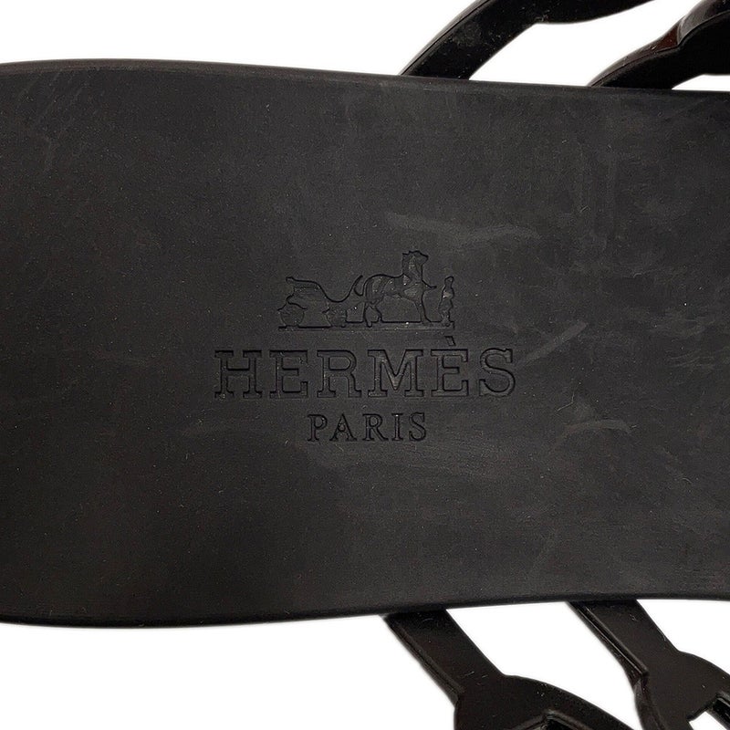 エルメス サンダル アイランド ラバー レディースサイズ38 HERMES 靴 黒