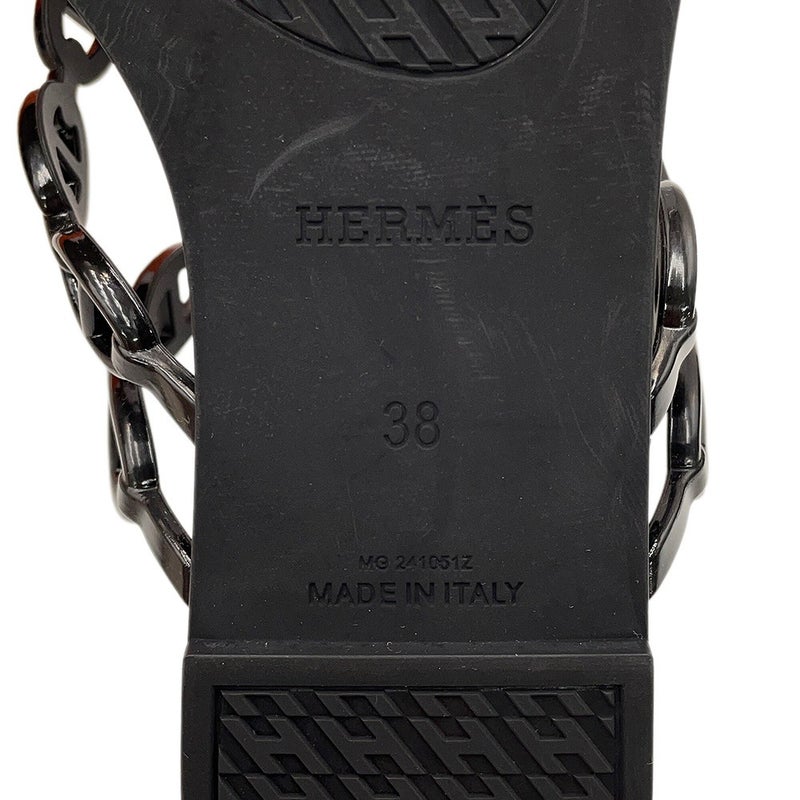 エルメス サンダル アイランド ラバー レディースサイズ38 HERMES 靴 黒