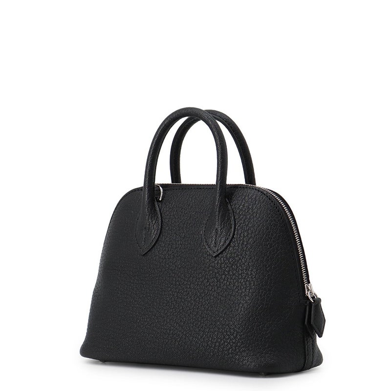 エルメス ボリード1923 ミニ ブラック/シルバー金具 シェブルミゾル K刻印 HERMES ２wayショルダー 黒