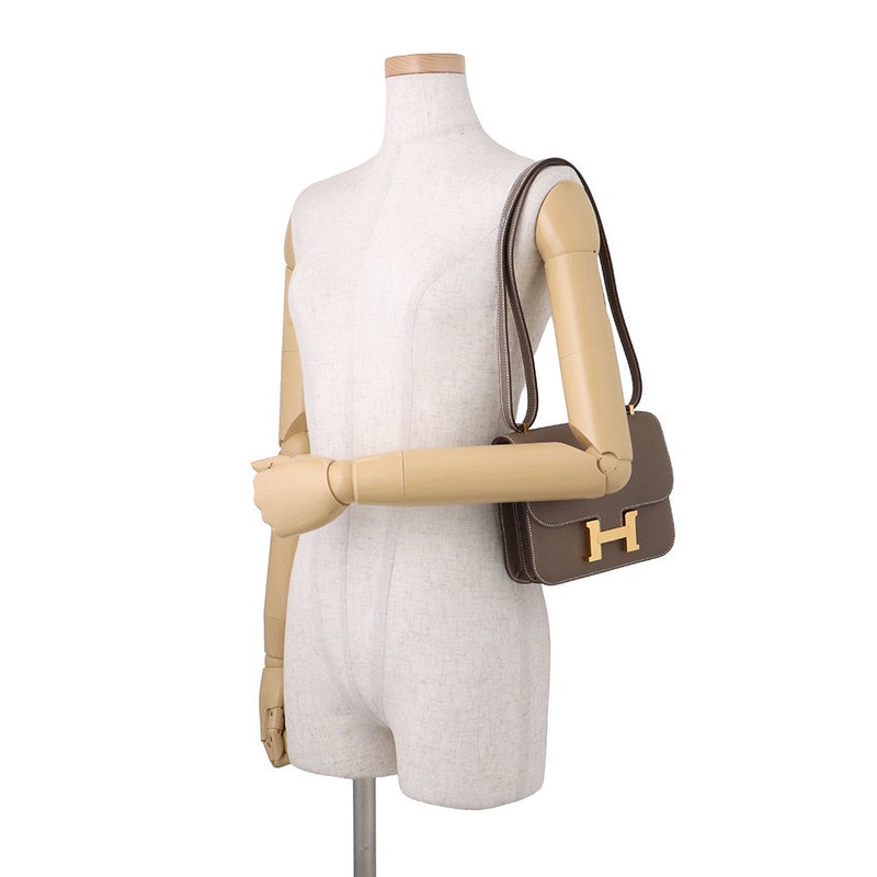 エルメス ショルダーバッグ ミニ コンスタンス3 ミロワール エトゥープ/ゴールド金具 エプソン G刻印 HERMES Constance