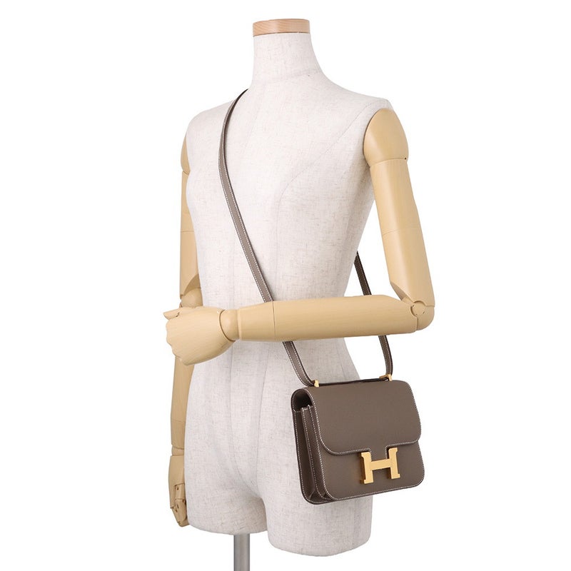 エルメス ショルダーバッグ ミニ コンスタンス3 ミロワール エトゥープ/ゴールド金具 エプソン G刻印 HERMES Constance